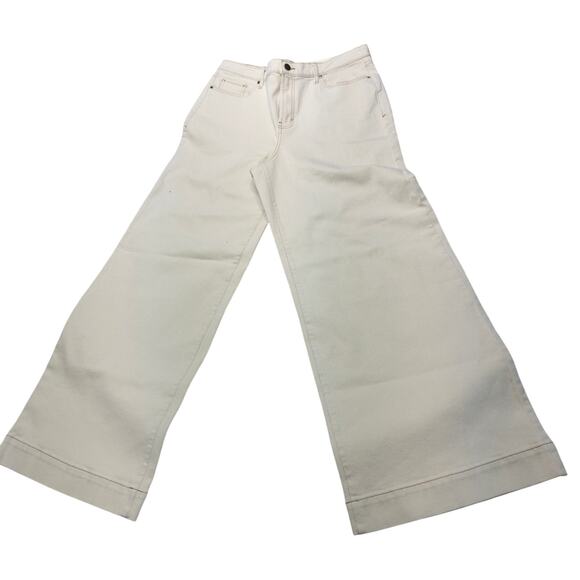 NWT-a.n.a A new approach Women's Jeans, Cream Colored, Size 14 Wide Leg - Picture 1 of 10